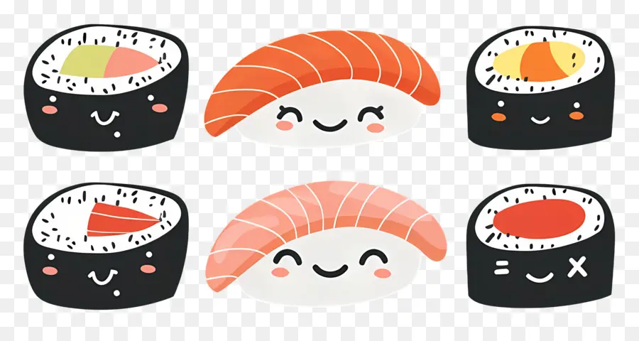 Sushi Yang Lucu，Sushi Kawaii PNG