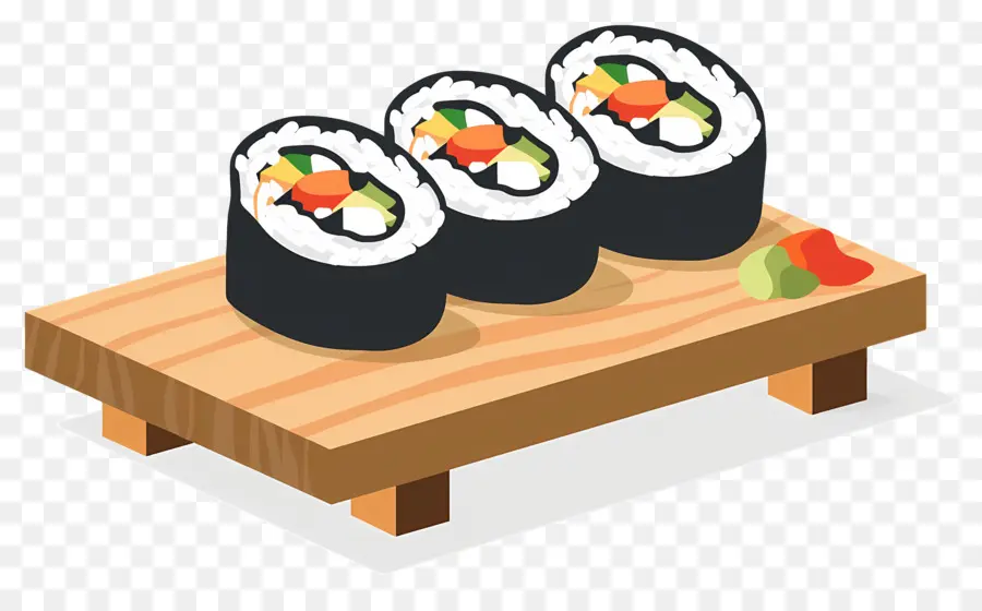 Sushi Gulung，Piring PNG