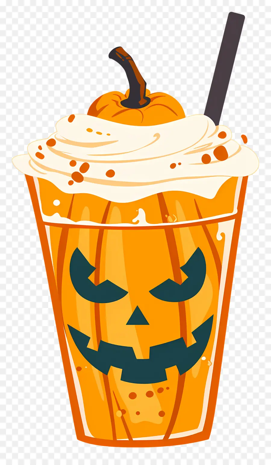 Susu Kocok Halloween，Minuman Bertema Labu PNG