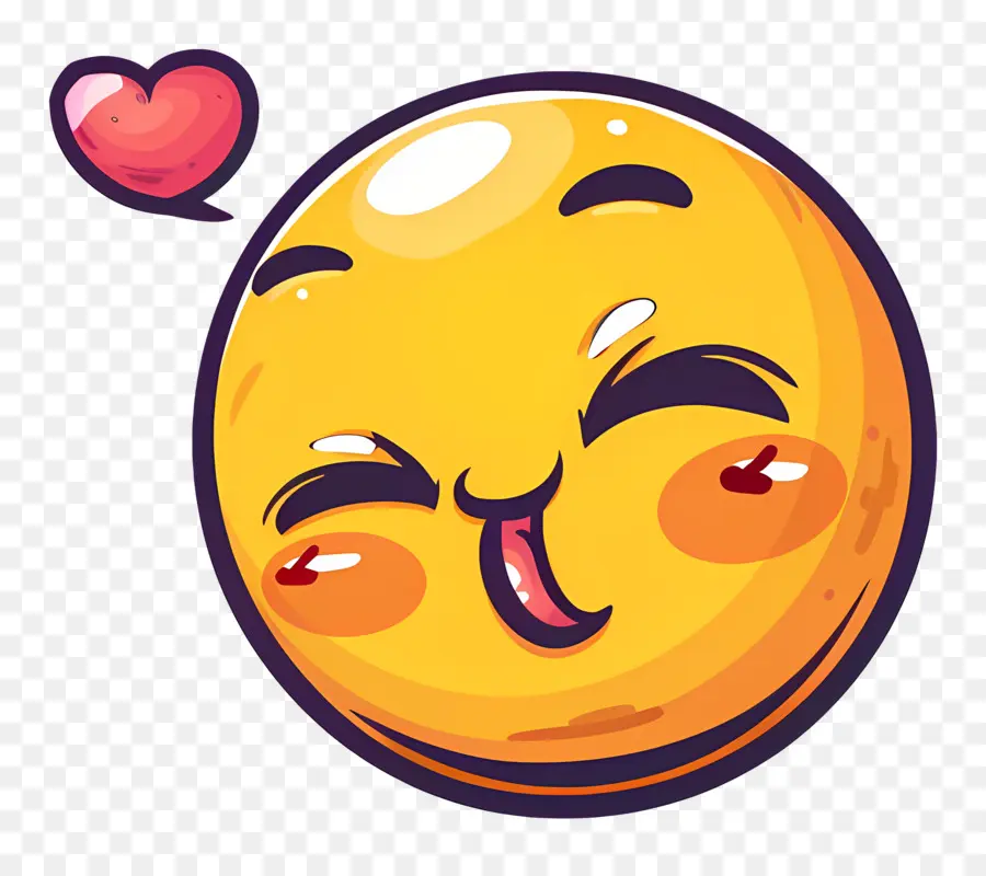 Cium Smiley，Mencium Emoji Dengan Hati PNG