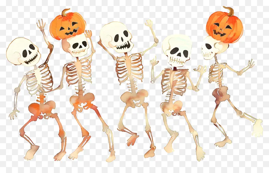 Tengkorak Halloween，Kerangka Menari PNG