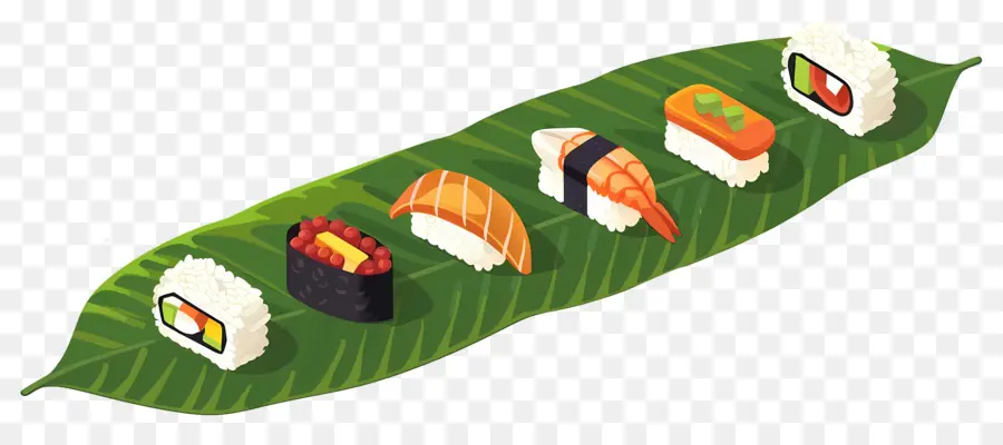 Sushi Di Atas Daun，Sushi Di Daun PNG