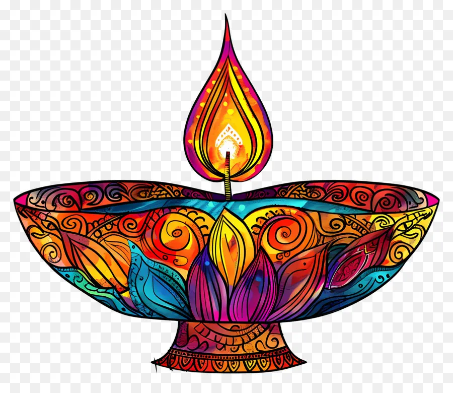 Diwali Diya，Diya Artistik PNG