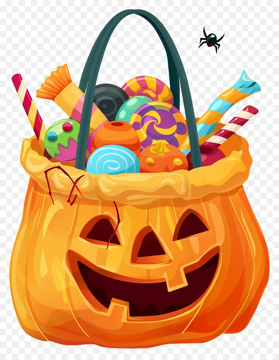 Keranjang Halloween，Keranjang Permen Labu PNG