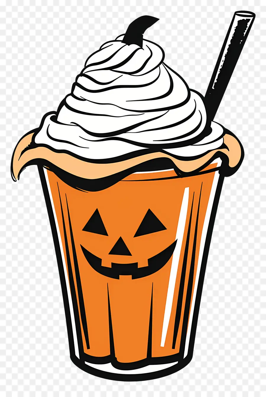 Susu Kocok Halloween，Minuman Bertema Labu PNG