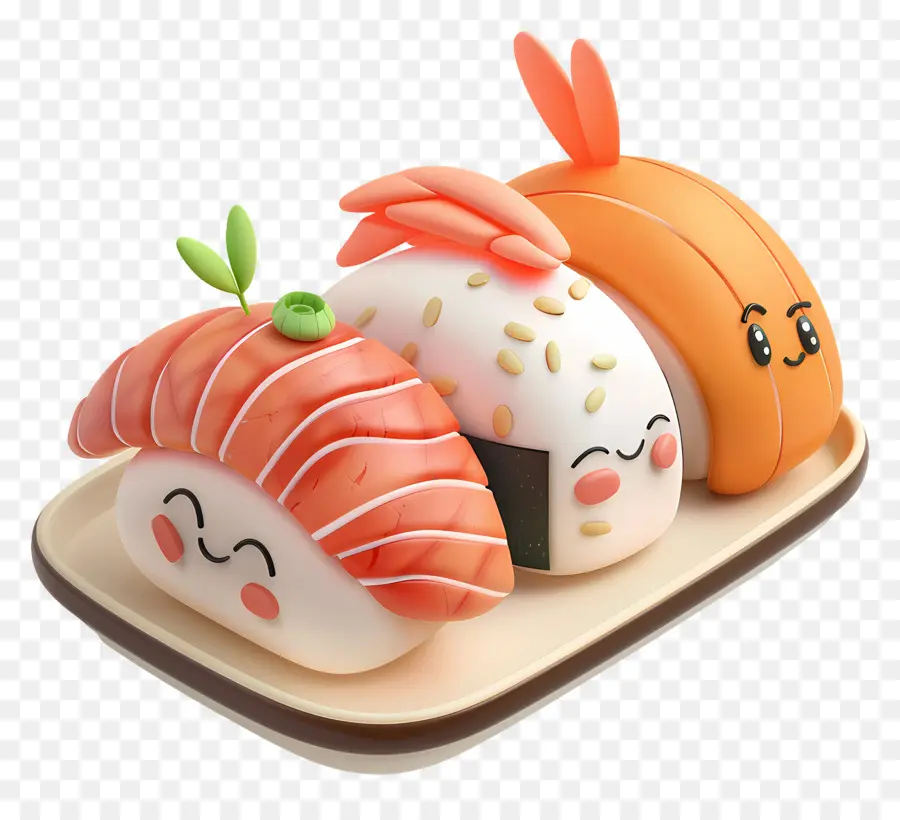 Kartun Sushi，Paket Sushi PNG