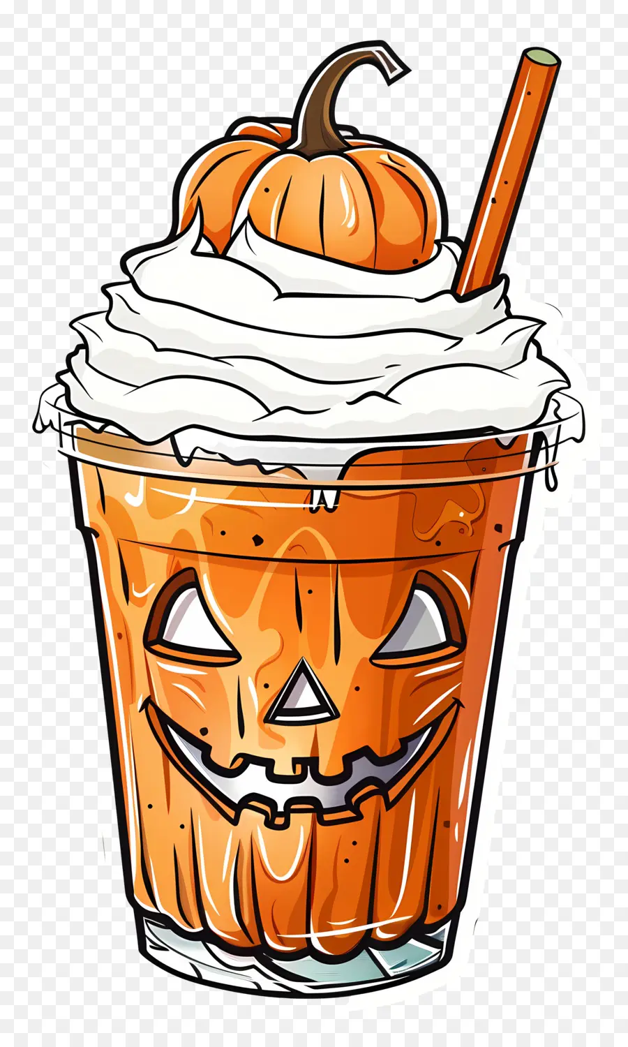 Susu Kocok Halloween，Minuman Bertema Labu PNG