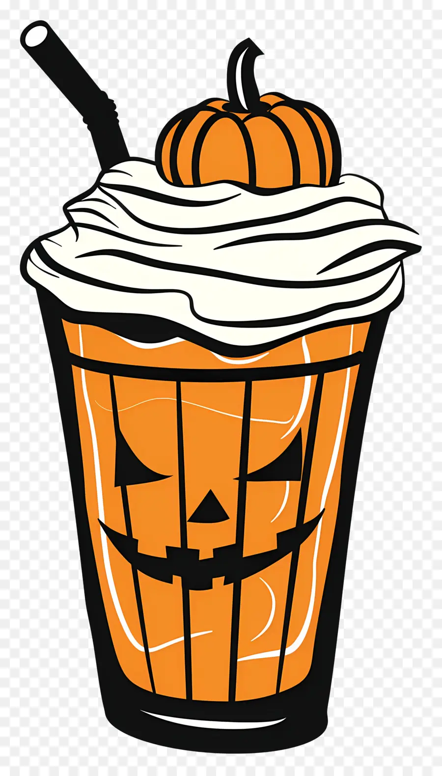 Susu Kocok Halloween，Minuman Bertema Labu PNG