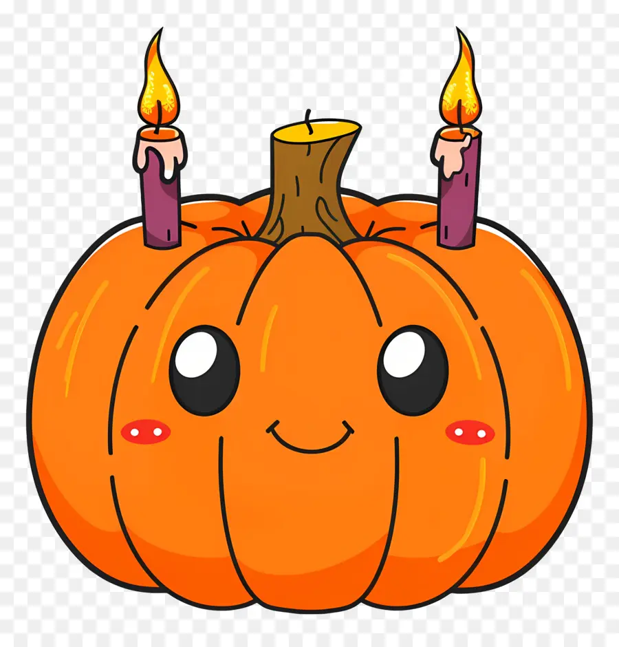 Lilin Halloween，Labu Kuning PNG