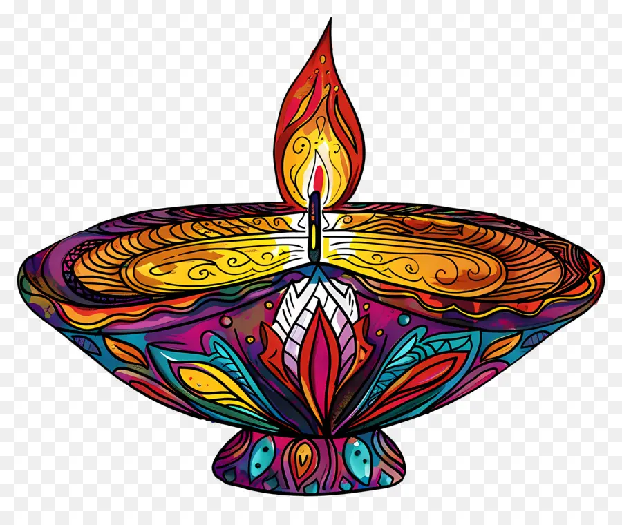 Diwali Diya，Diya Artistik PNG