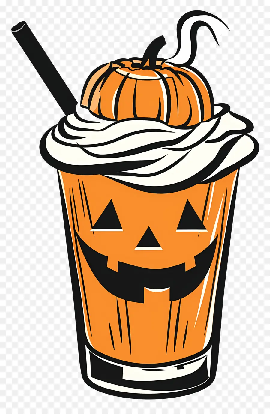 Susu Kocok Halloween，Minuman Bertema Labu PNG