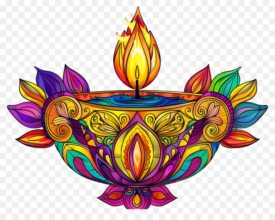 Diwali Diya，Diya Artistik PNG