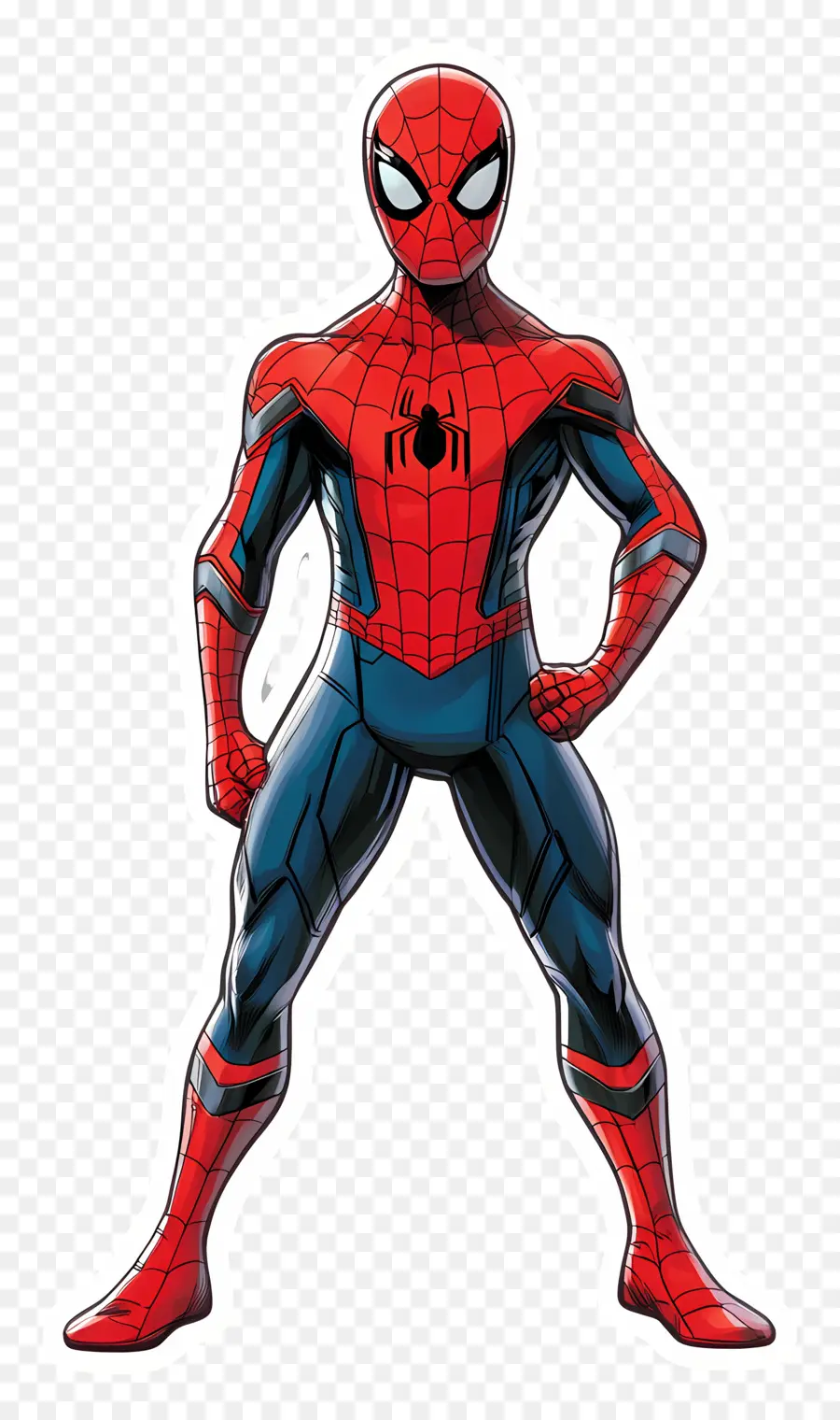 Spider Man Berdiri，Spider Man Dalam Pose Aksi PNG