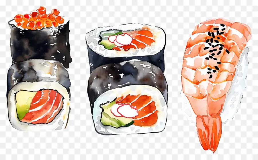 Sushi Cat Air，Potongan Sushi PNG