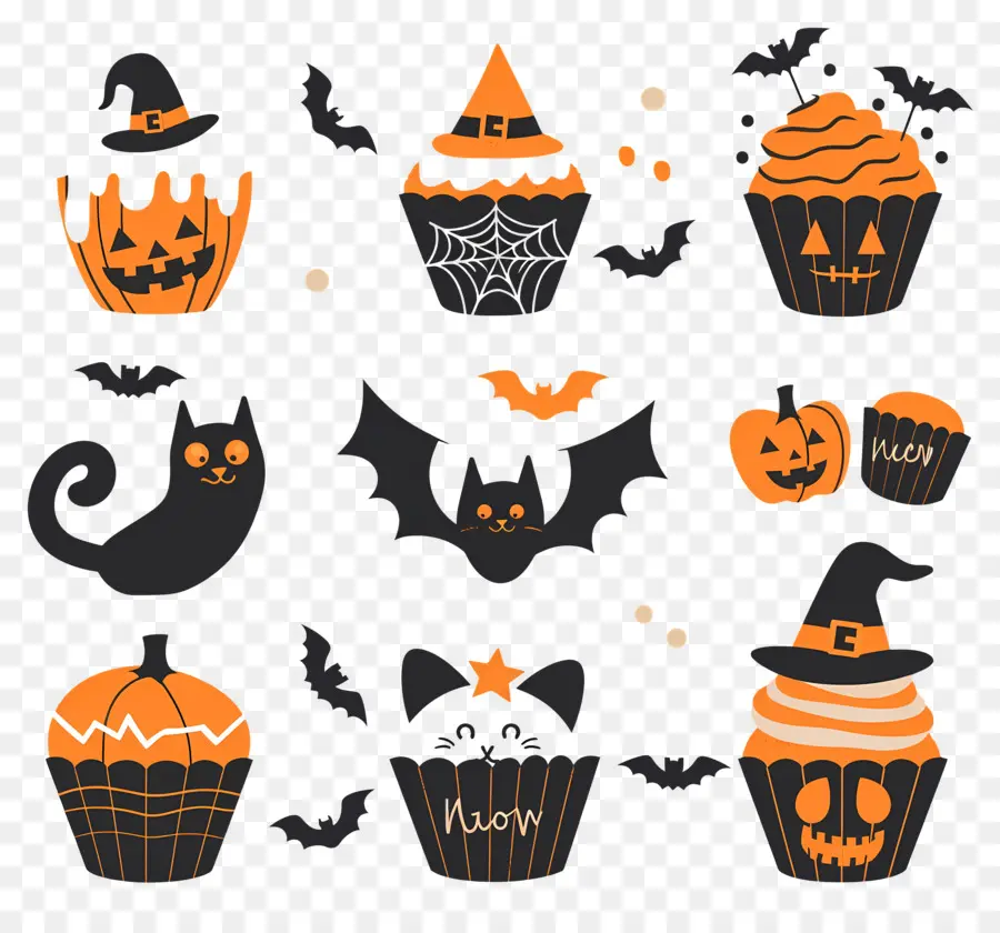 Kue Mangkuk Halloween，Kucing PNG