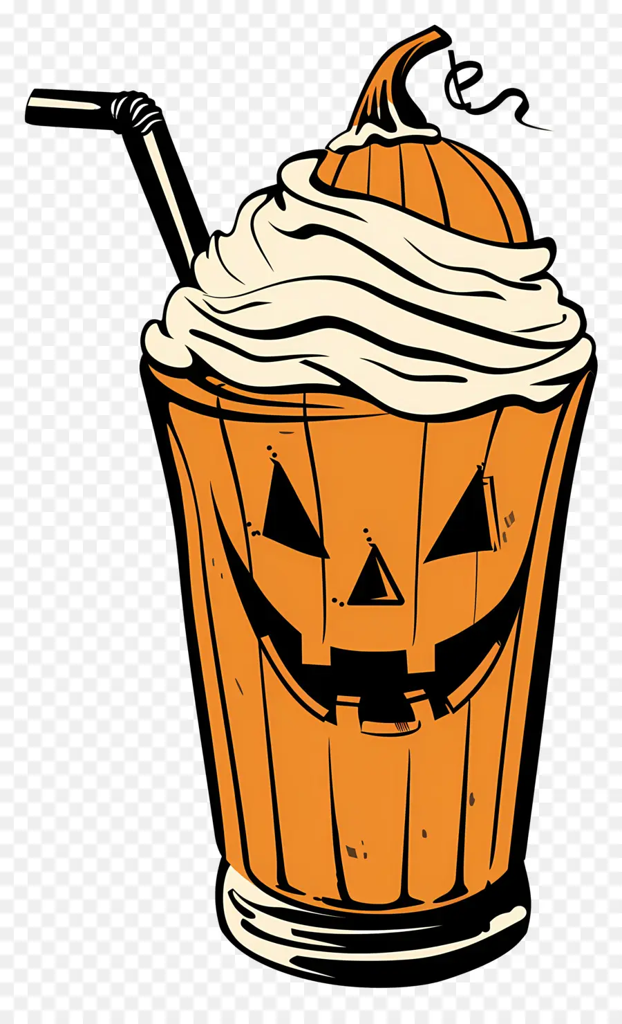 Susu Kocok Halloween，Minuman Bertema Labu PNG