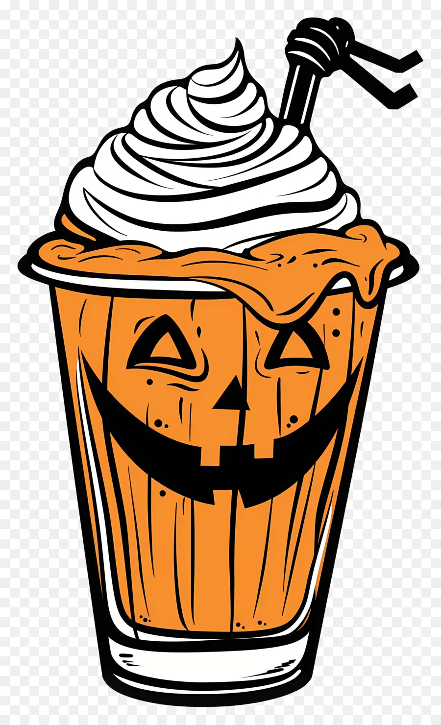 Susu Kocok Halloween，Minuman Bertema Labu PNG