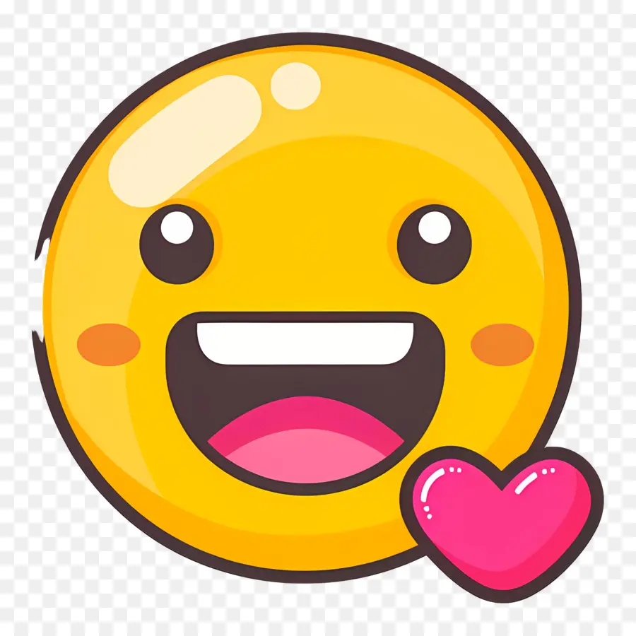 Cium Smiley，Emoji Mata Hati PNG