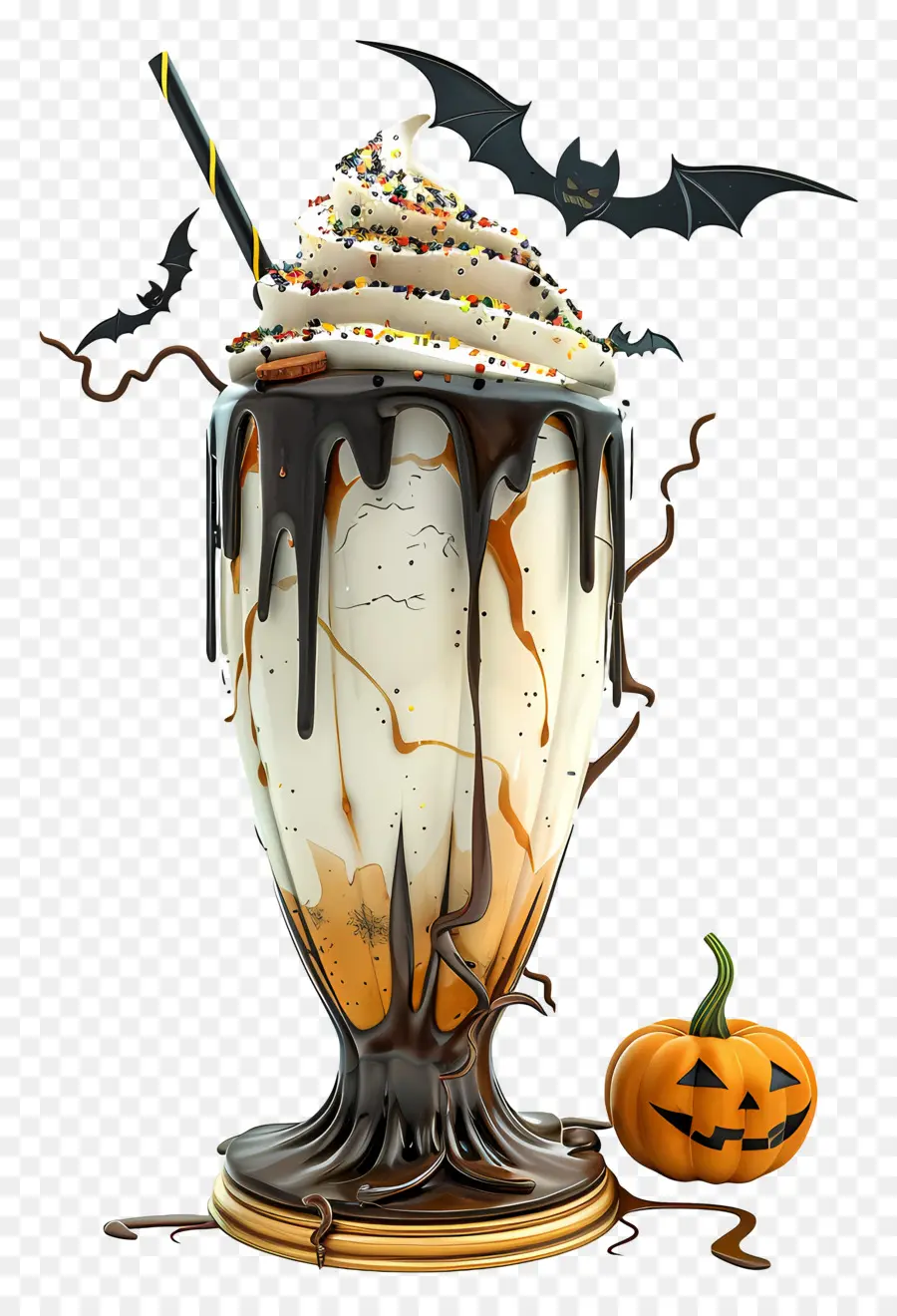 Susu Kocok Halloween，Milkshake Labu PNG