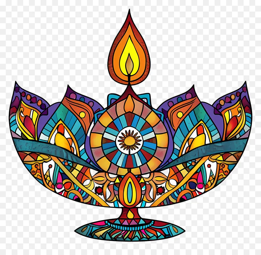 Diwali Diya，Diya Yang Rumit PNG