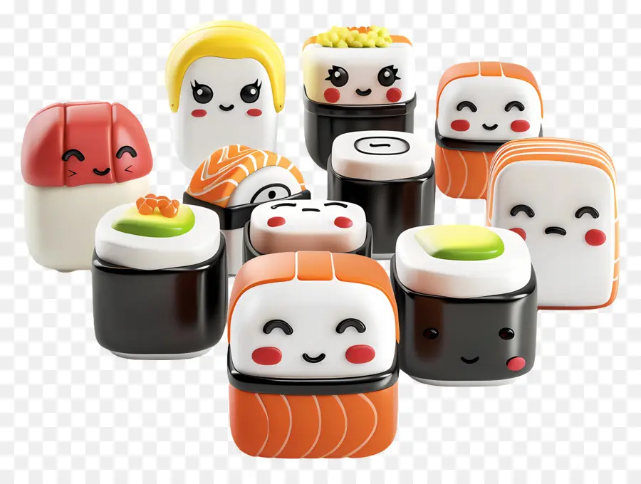 Kartun Sushi，Koleksi Karakter Sushi PNG