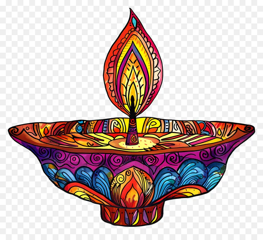 Diwali Diya，Diya Artistik PNG