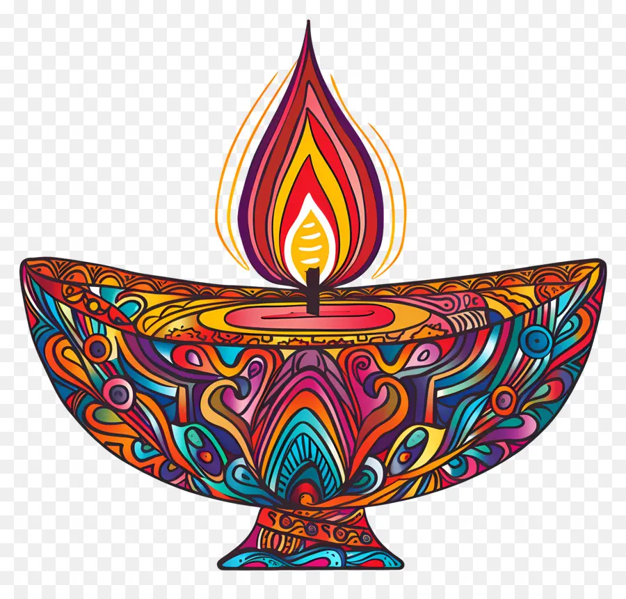 Diwali Diya，Diya Yang Rumit PNG