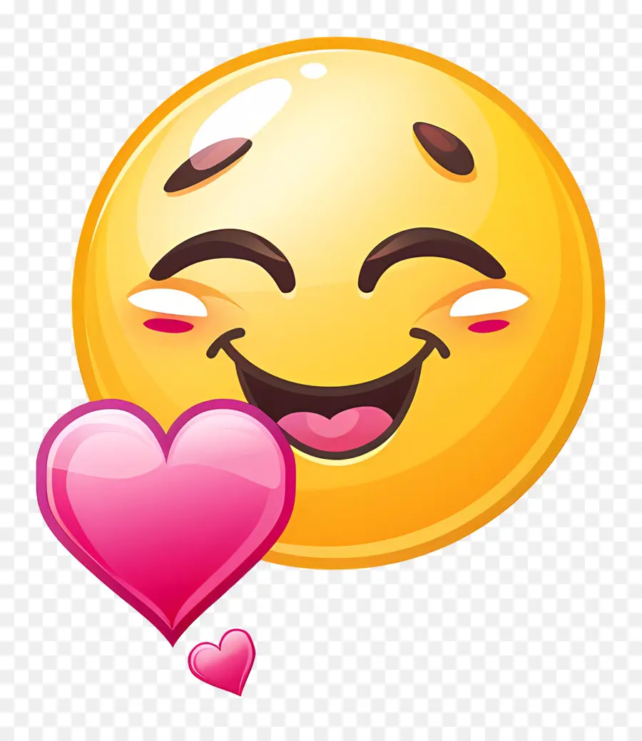 Cium Smiley，Emoji Mata Hati PNG