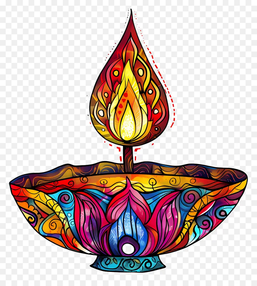 Diwali Diya，Diya Yang Rumit PNG