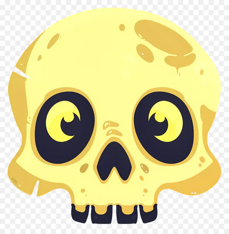 Tengkorak Halloween，Tengkorak Kuning PNG