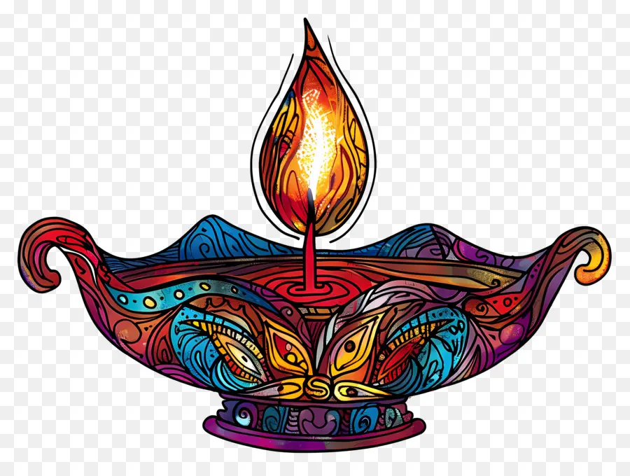 Diwali Diya，Diya Artistik PNG