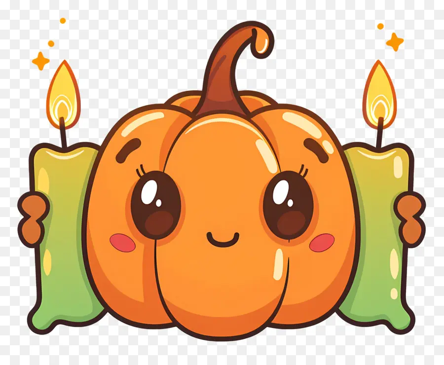 Lilin Halloween，Labu Kuning PNG