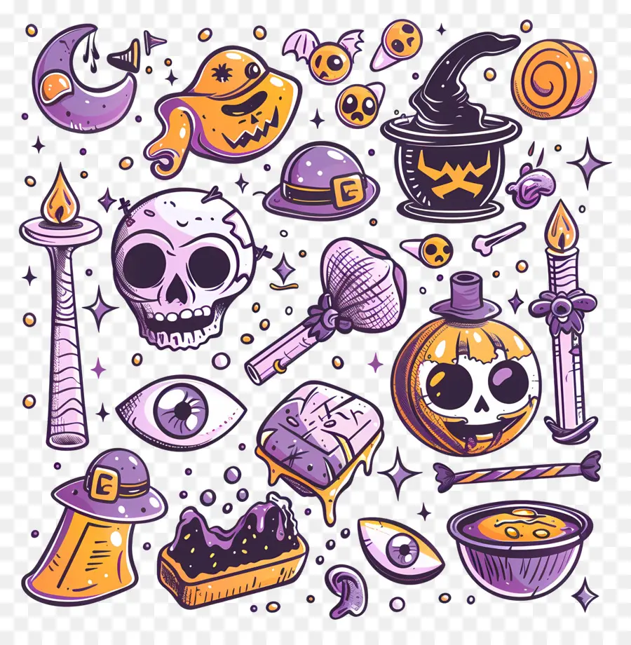 Latar Belakang Halloween，Coretan Halloween PNG