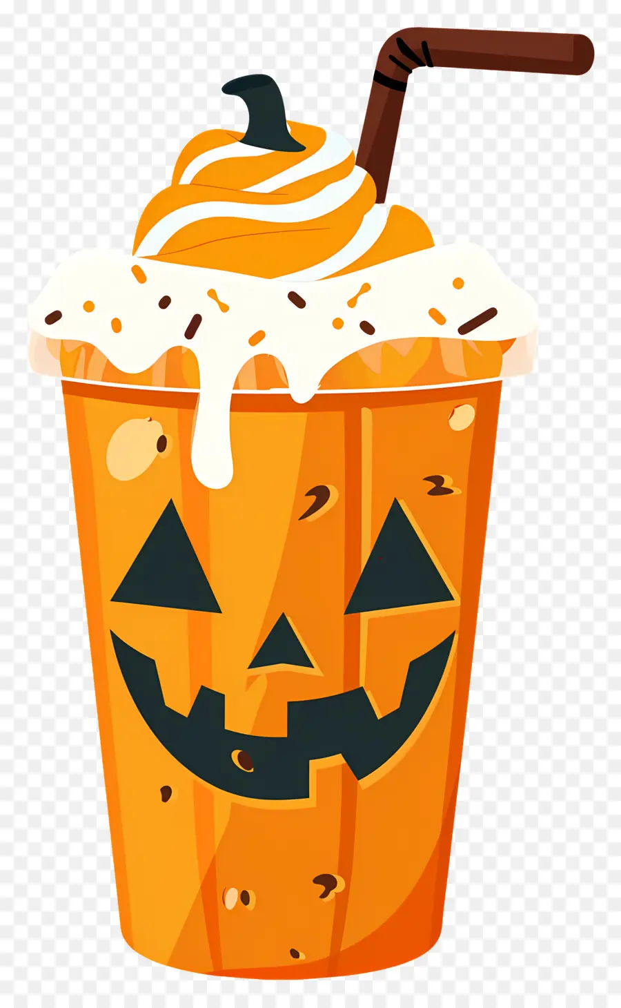 Susu Kocok Halloween，Minuman Bertema Labu PNG