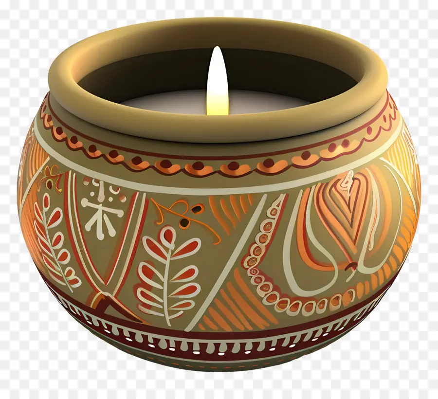 Lilin Diwali，Lilin Bermotif PNG