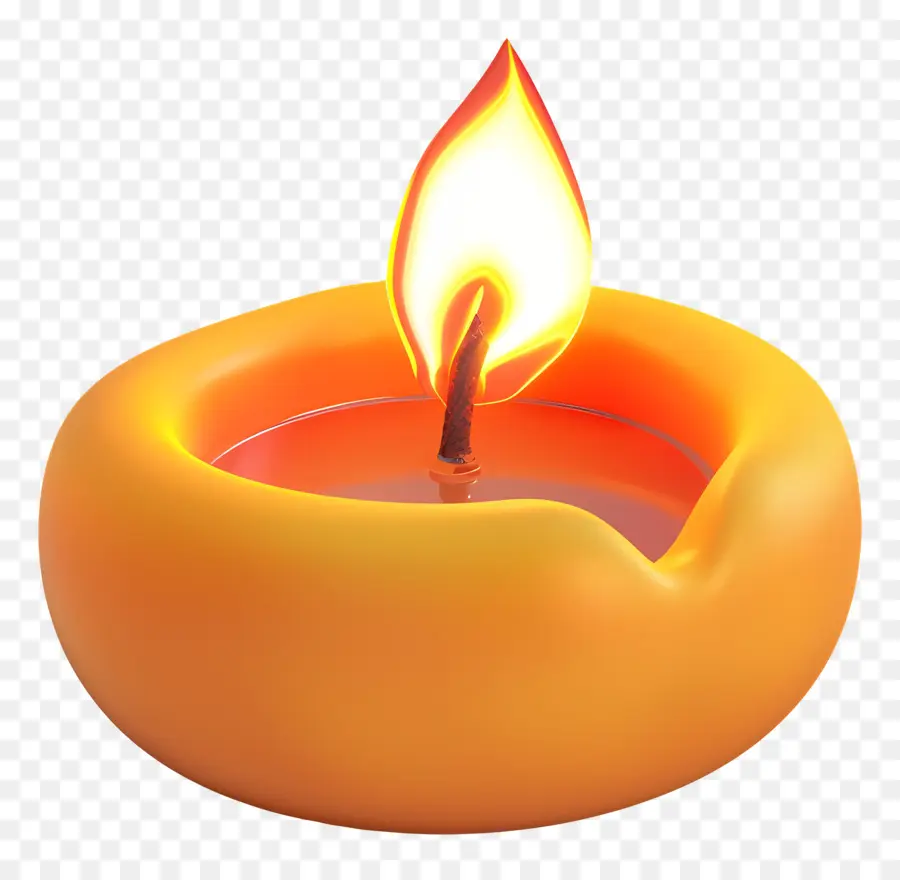 Lilin Diwali，Lilin Oranye PNG