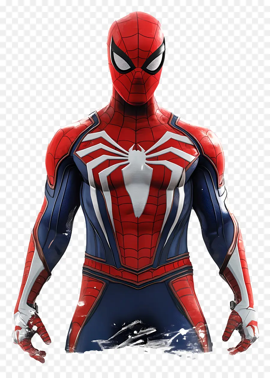 Spider Man Berdiri，Spider Man Dengan Setelan Merah Dan Biru PNG