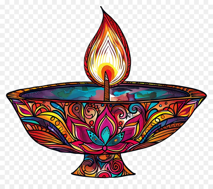 Diwali Diya，Diya Artistik PNG