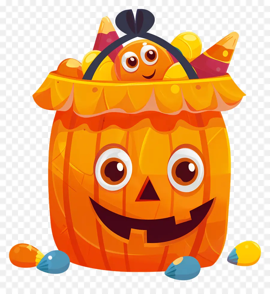 Keranjang Halloween，Keranjang Labu PNG