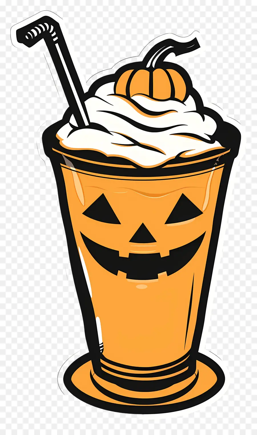 Susu Kocok Halloween，Minuman Bertema Labu PNG