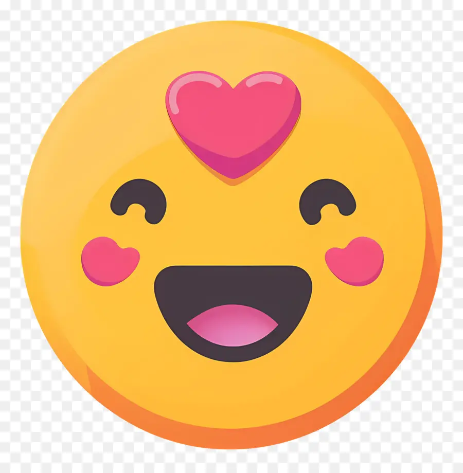 Cium Smiley，Emoji Mata Hati PNG