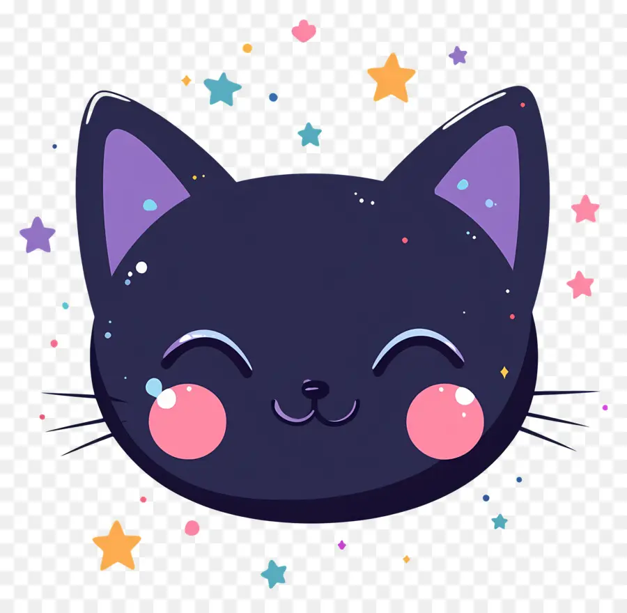 Kucing Kawaii，Kucing Kartun Hitam PNG