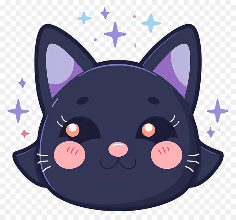 Kucing Kawaii，Wajah Kucing Hitam PNG