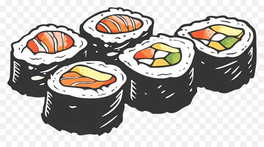 Sushi Gulung，Potongan Sushi PNG