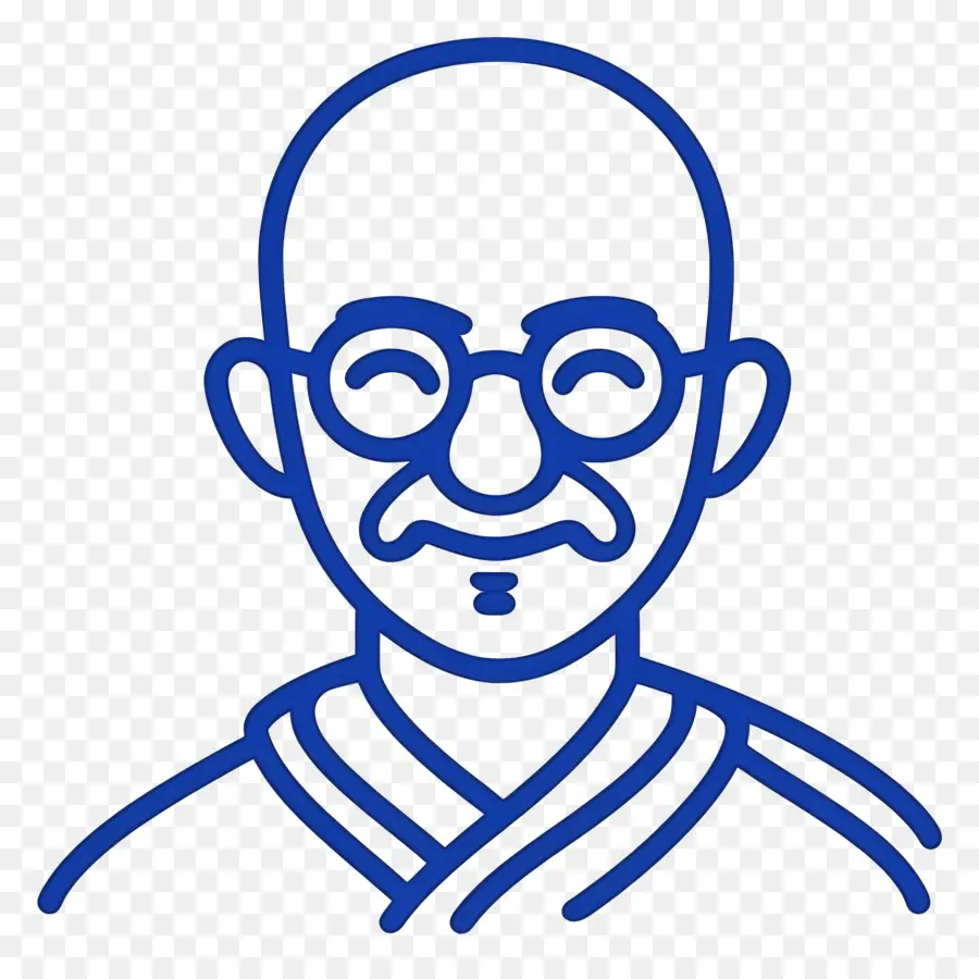 Gandhi，Potret Seni Garis PNG