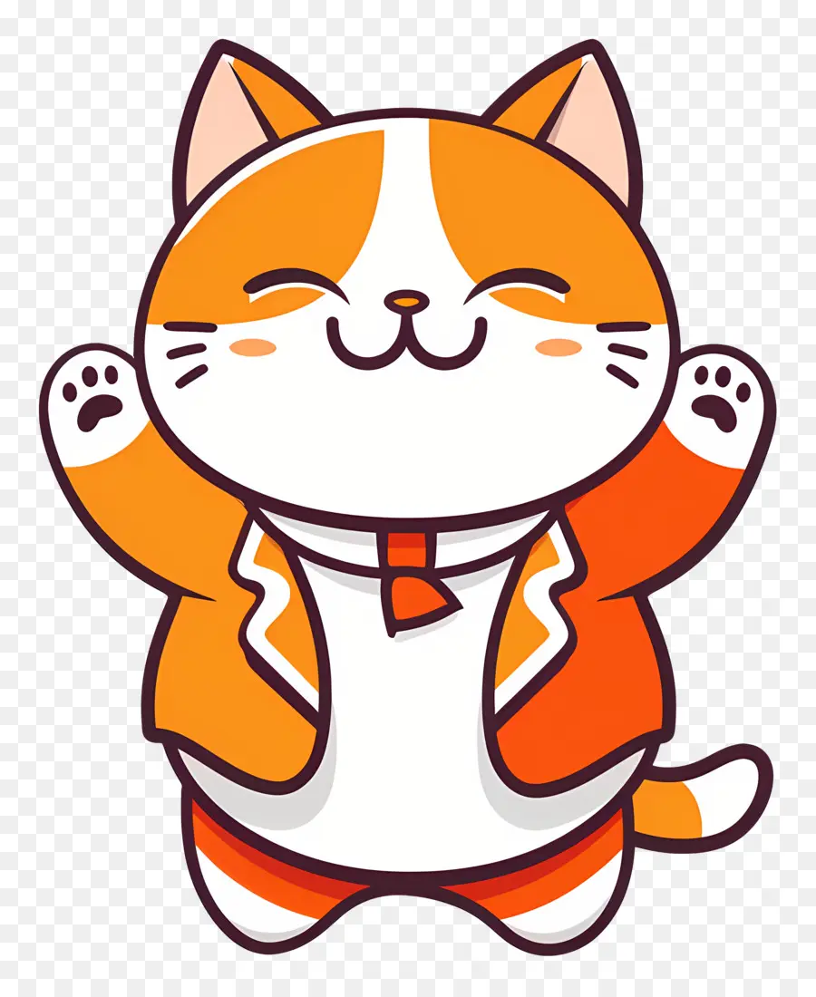 Kucing Kawaii，Kucing Oranye PNG