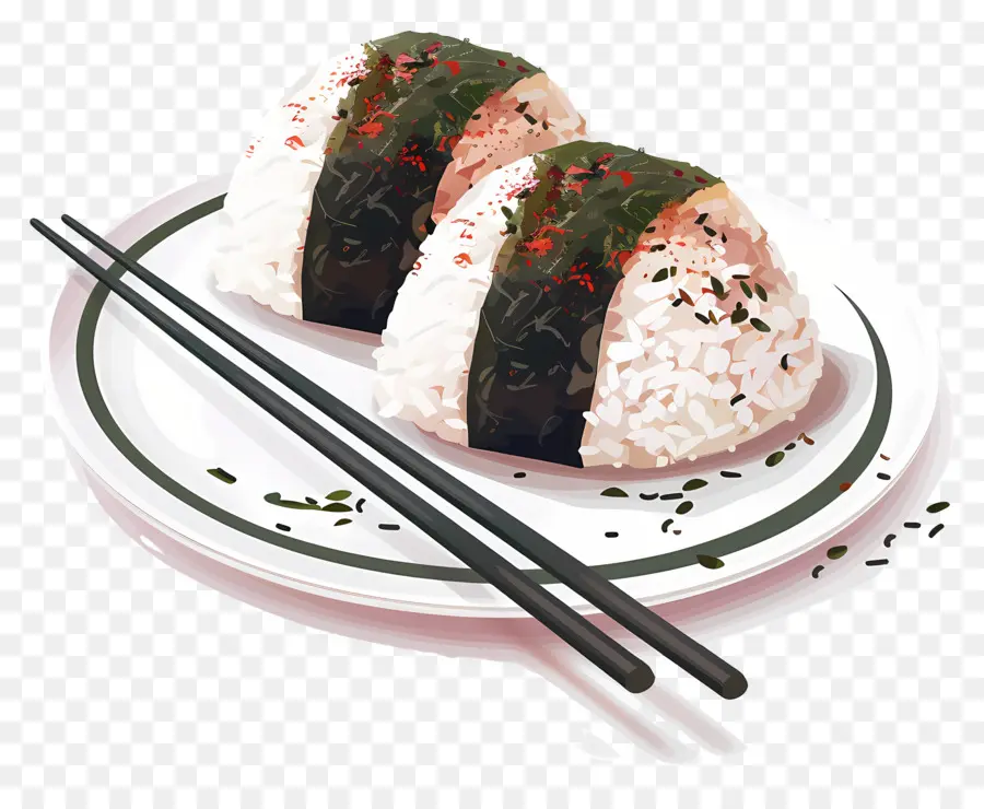 Umeboshi Onigiri，Ilustrasi Onigiri PNG