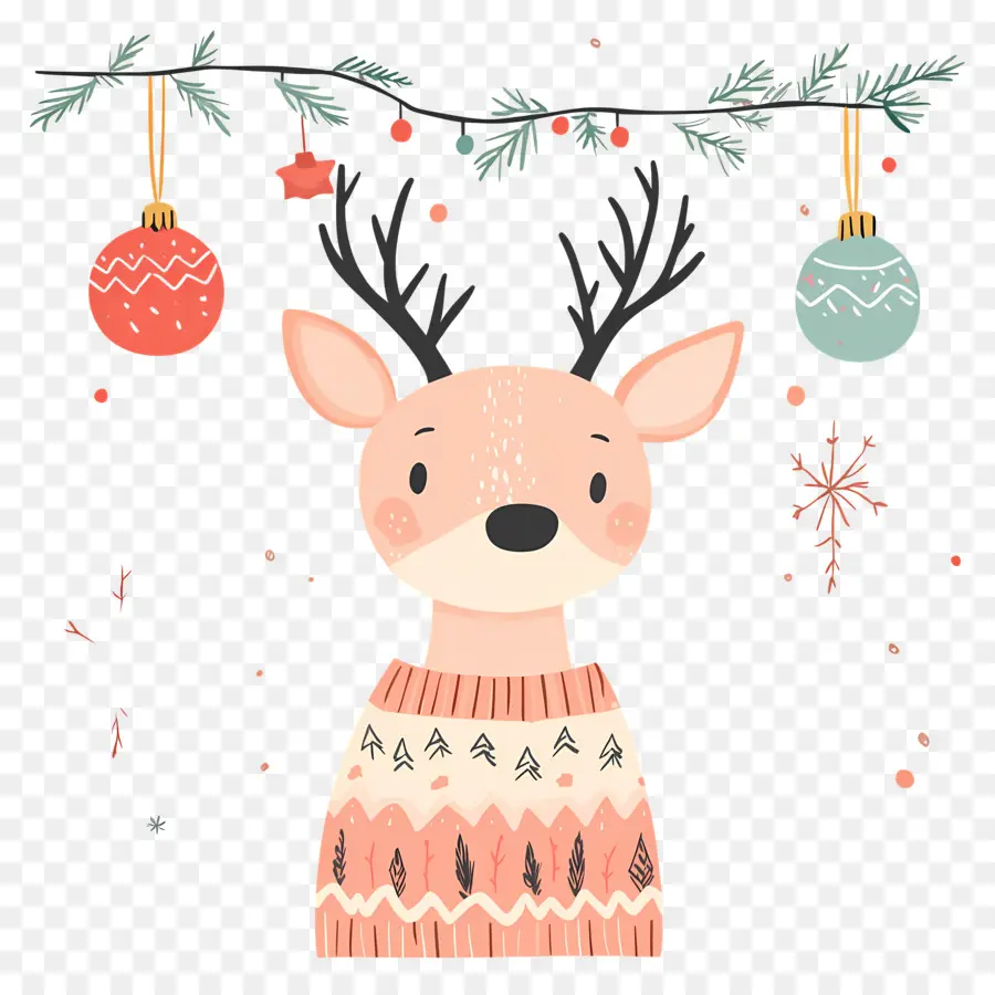 Rusa Natal，Rusa Kutub Dengan Sweater PNG