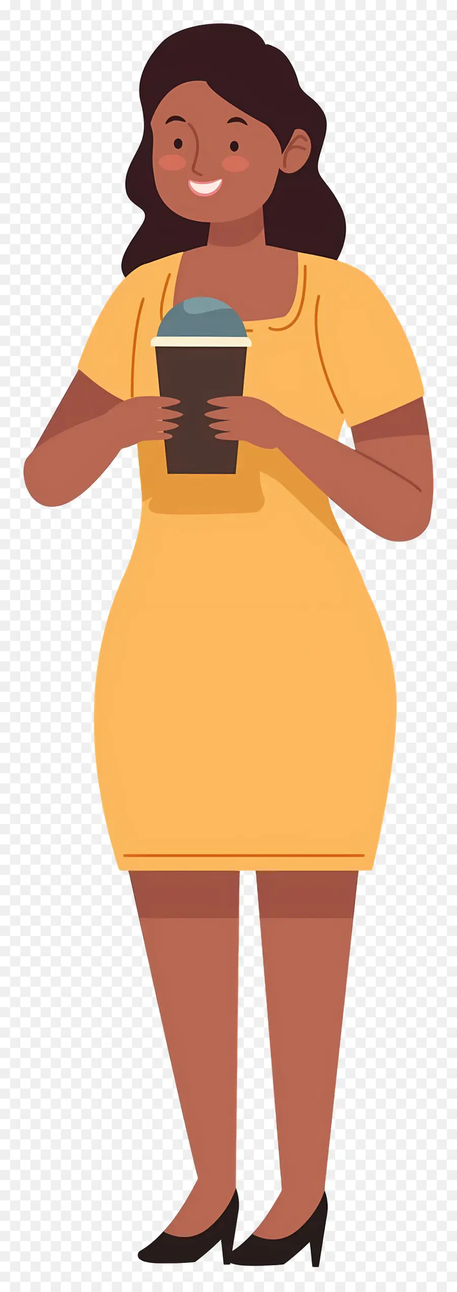 Minum Kopi，Wanita Dengan Minuman PNG