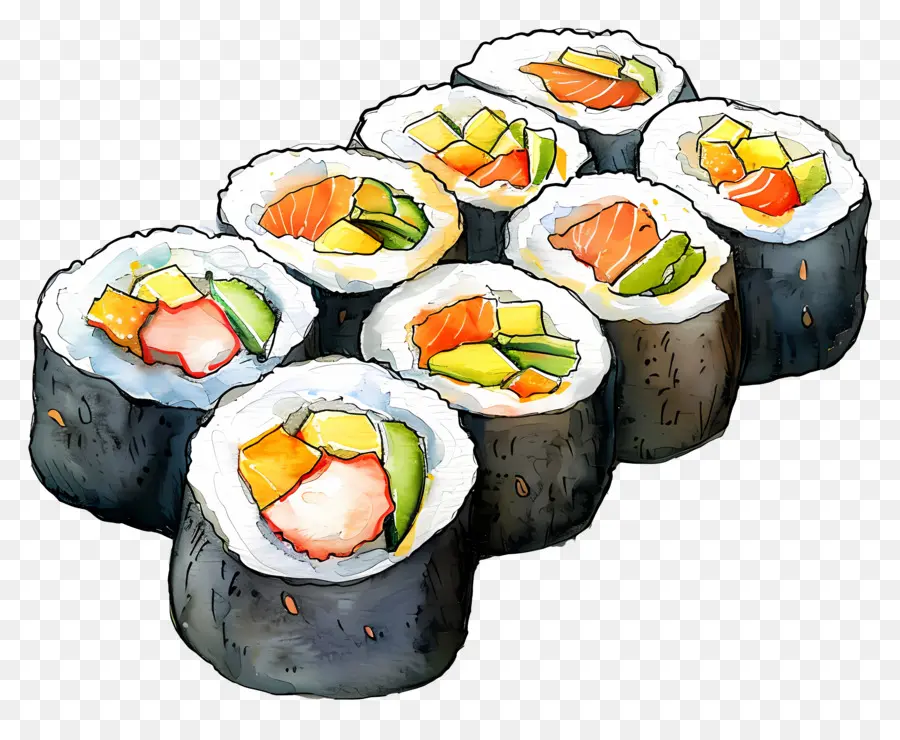 Sushi Gulung，Potongan Sushi PNG